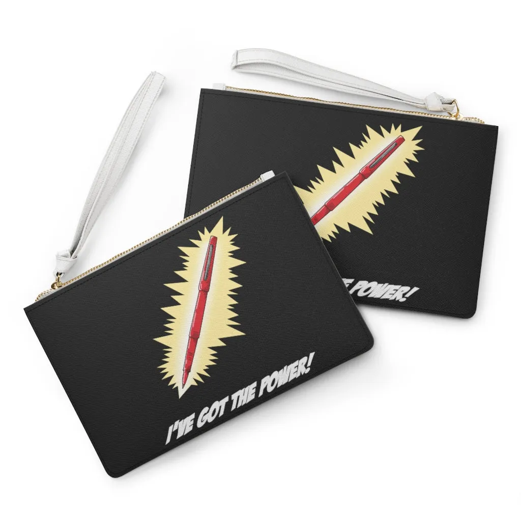 Red Pen Power Clutch Bag