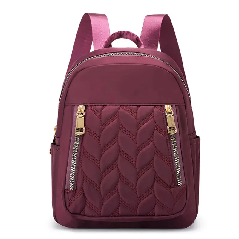 Rivet Nylon Fabric Design Large Capacity Three Layer Women's Backpack Senior