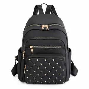 Rivet Nylon Fabric Design Large Capacity Three Layer Women's Backpack Senior