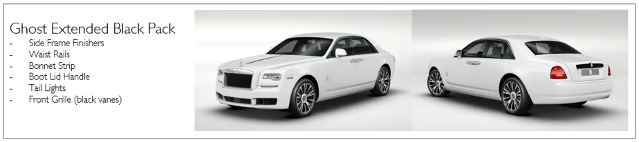 Rolls-Royce Exterior Black Detailing Retrofit Kit (Ghost, Wraith and Dawn)
