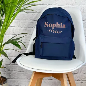 Rose Gold Personalised Kids Rucksack