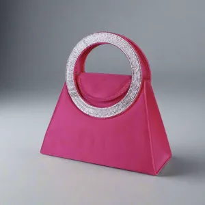 Rose Red Pink Sparkling Rhinestone Evening Bag