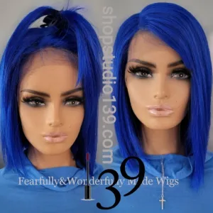 Royal Blue HD Lace front bob with side part