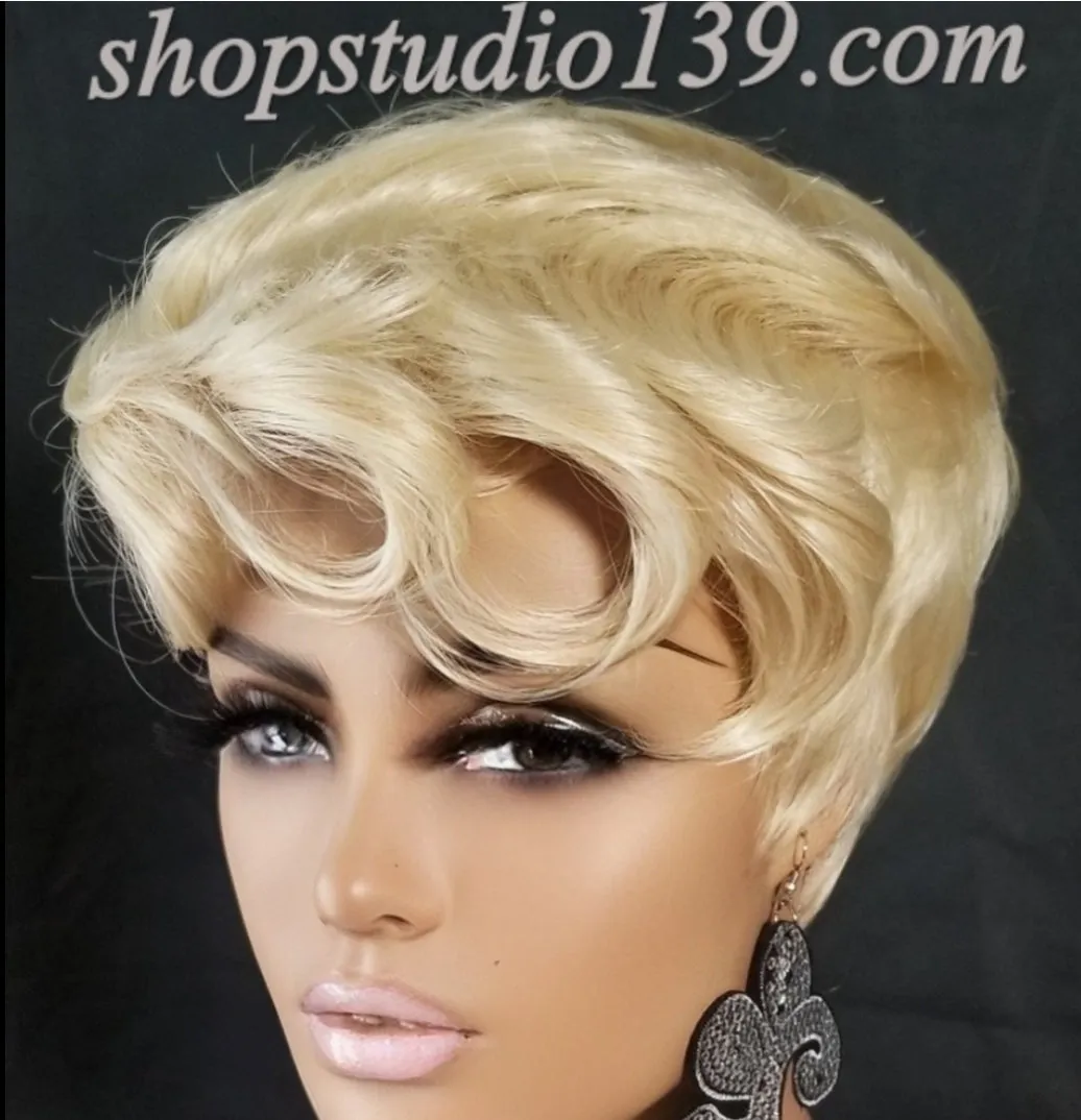 (Sadie) Short and Sexy Pin curls pixie wig