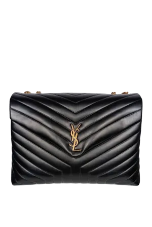 Saint Laurent Loulou Quilted Handbag | Black