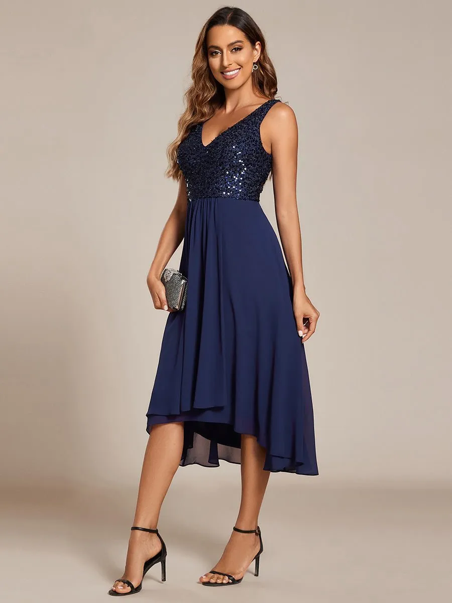 Samanda navy sequin chiffon evening dress Express NZ Wide