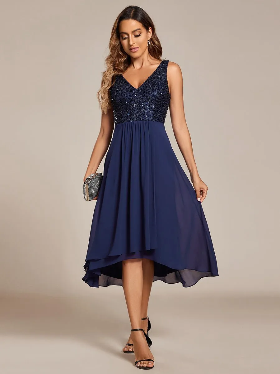 Samanda navy sequin chiffon evening dress Express NZ Wide