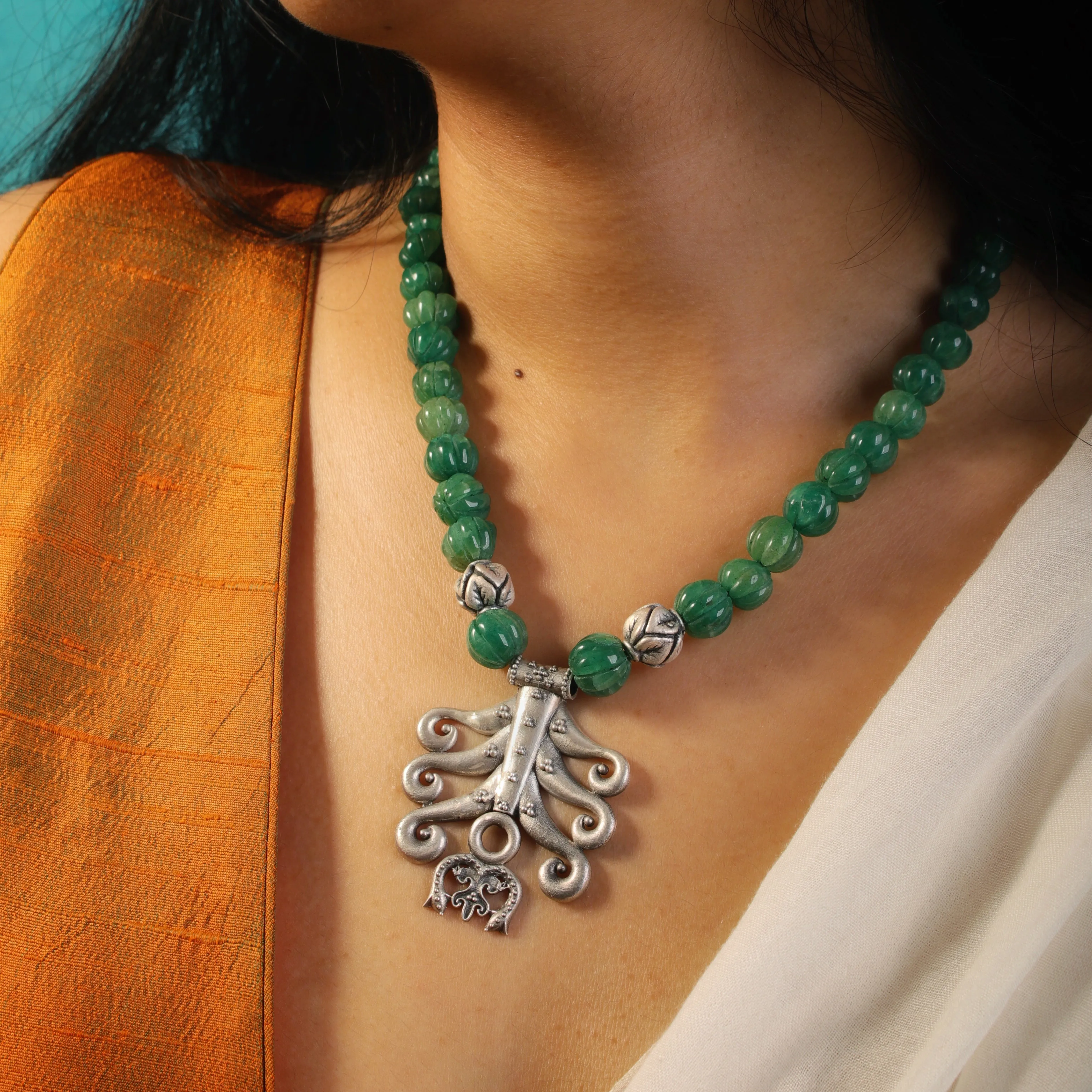 Sanchi Silver Necklace By MOHA