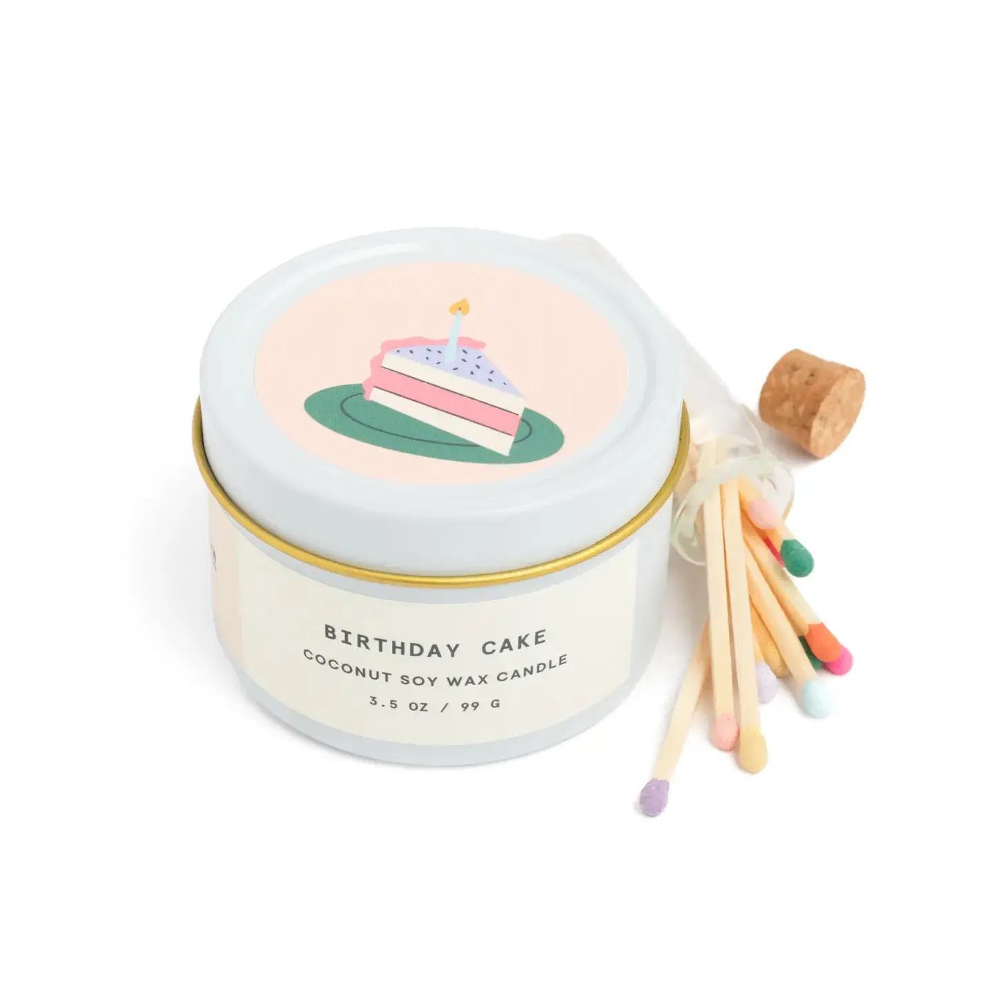 Scented Candle   Matches Set - Birthday Cake
