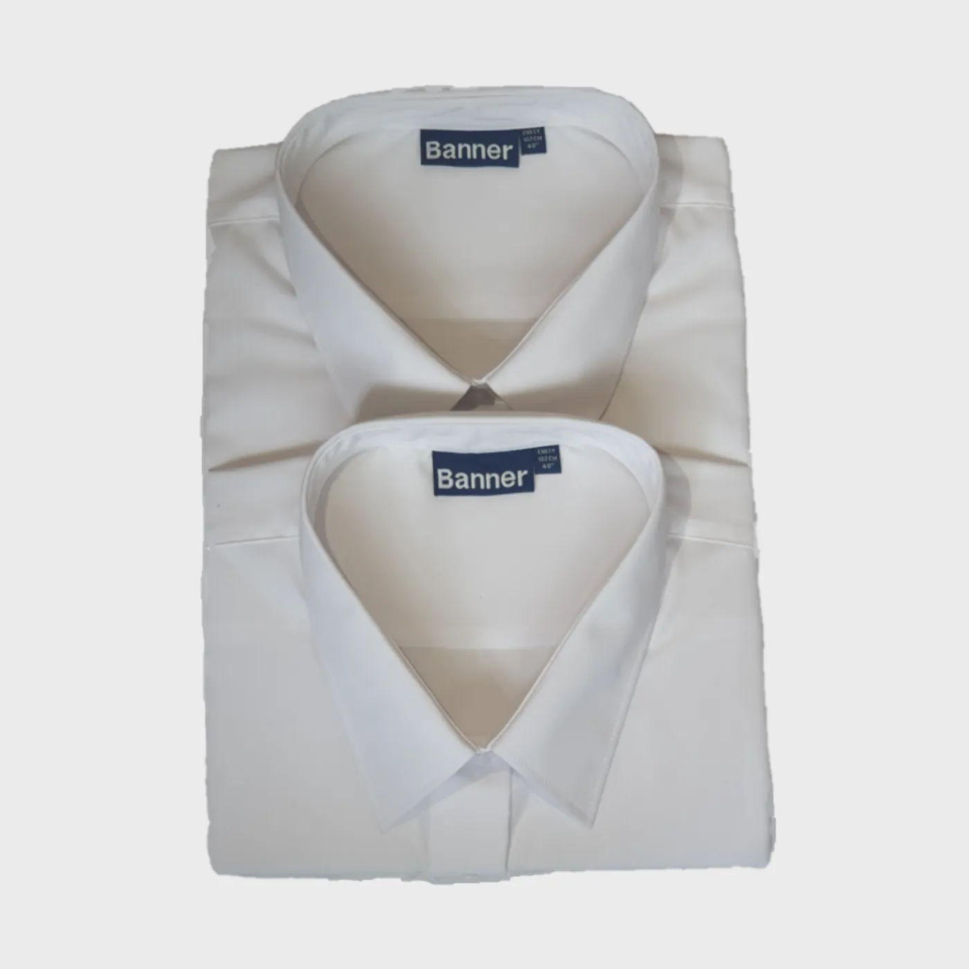 School Banner Shirt Twin Pack - White & Blue