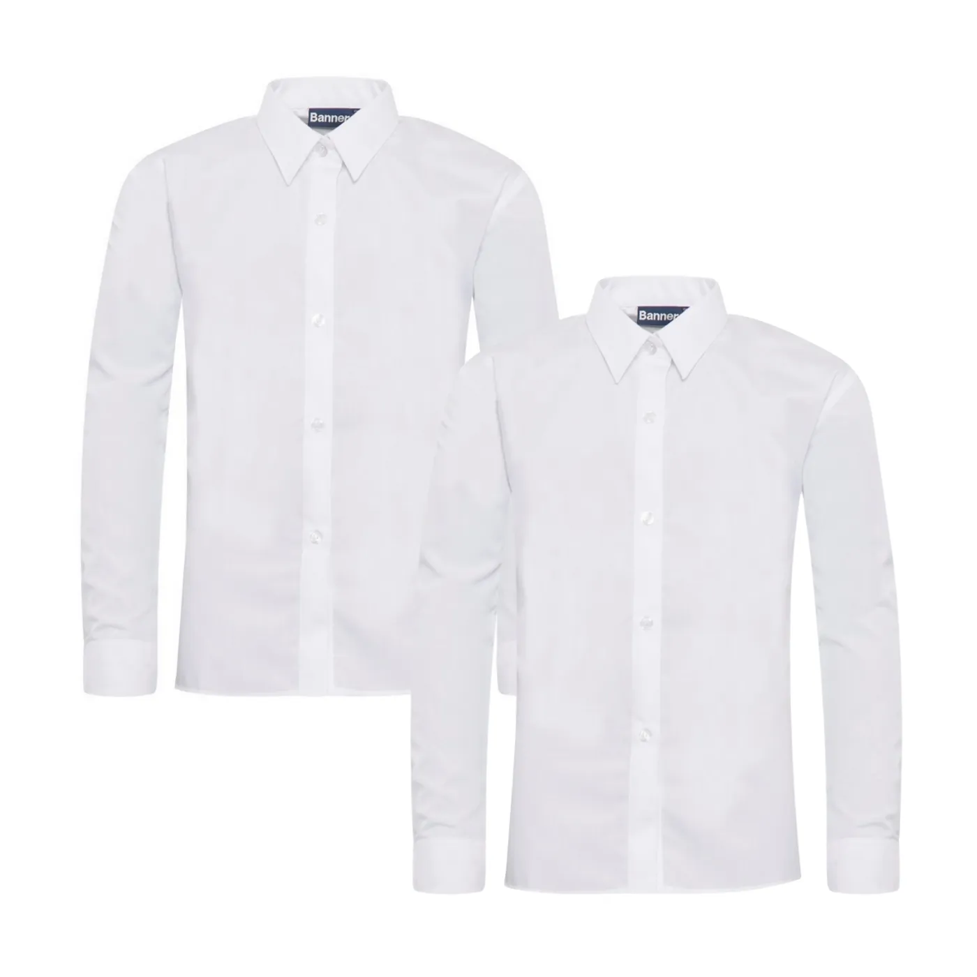 School Banner Shirt Twin Pack - White & Blue