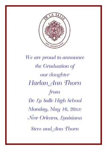 SCHOOL LOGO CUSTOM INVITATION
