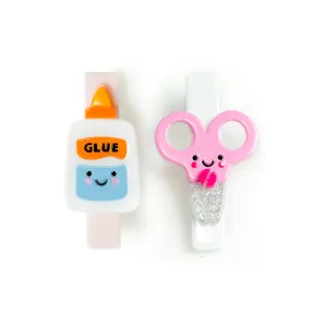 Scissor & Glue Perfect Pair Pink Blue Hair Clips - BTS