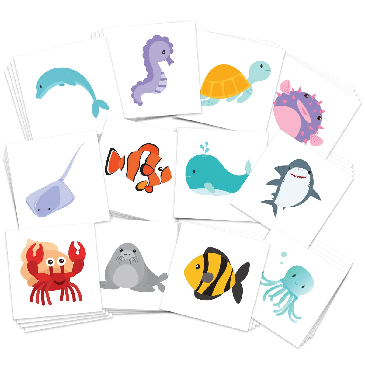Sea Creatures Temporary Tattoos