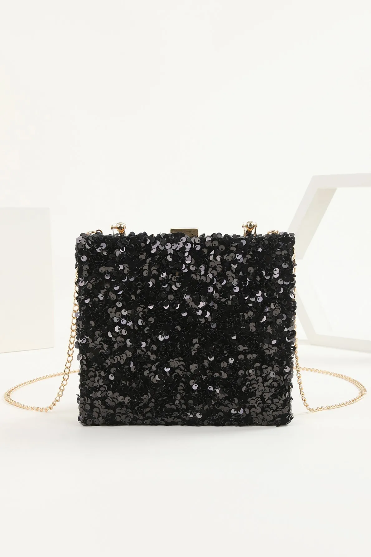 Sequins Black Prom Handbag