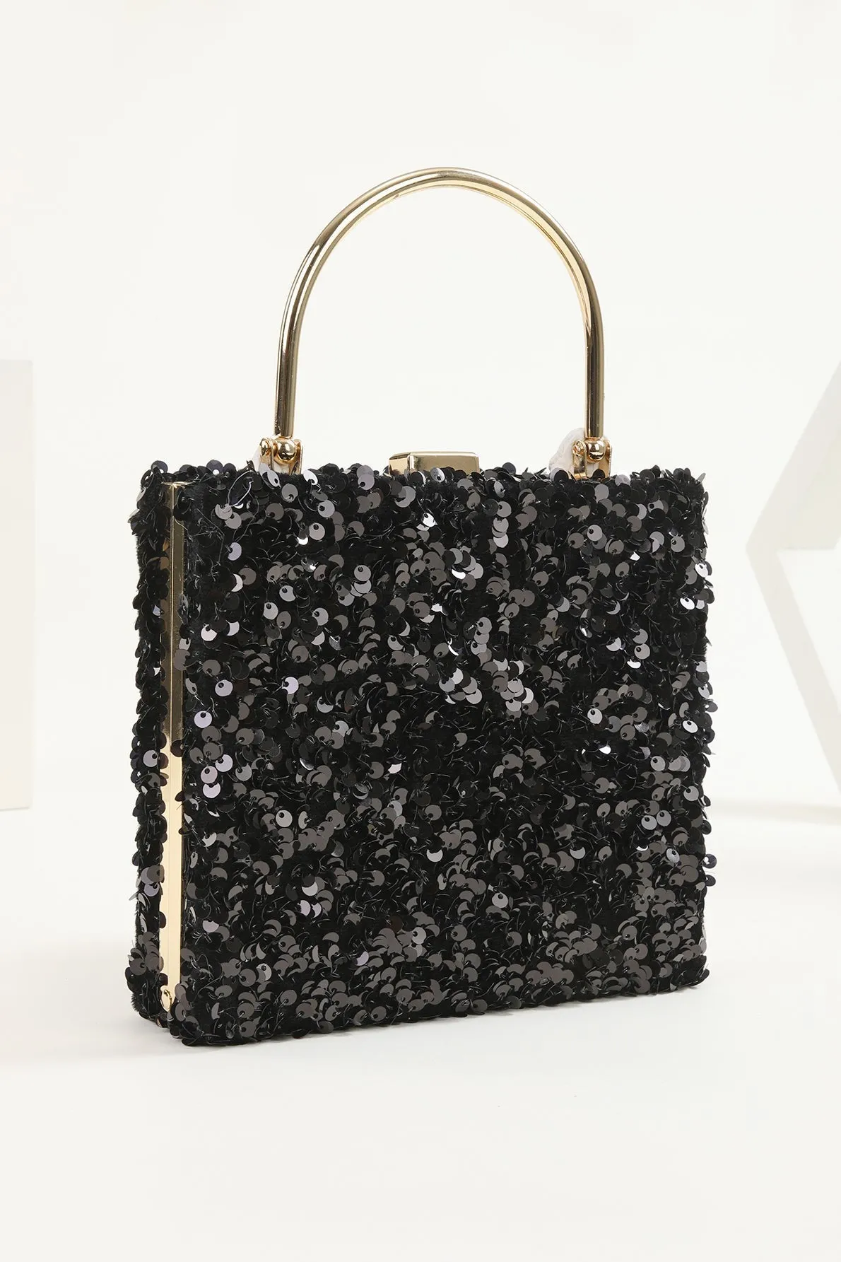 Sequins Black Prom Handbag