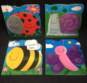 Set of 4 Glittery Bugs Board Books! Includes Bobby Bee, Sidney Snail, Lily Ladybird & Bella Butterfly!