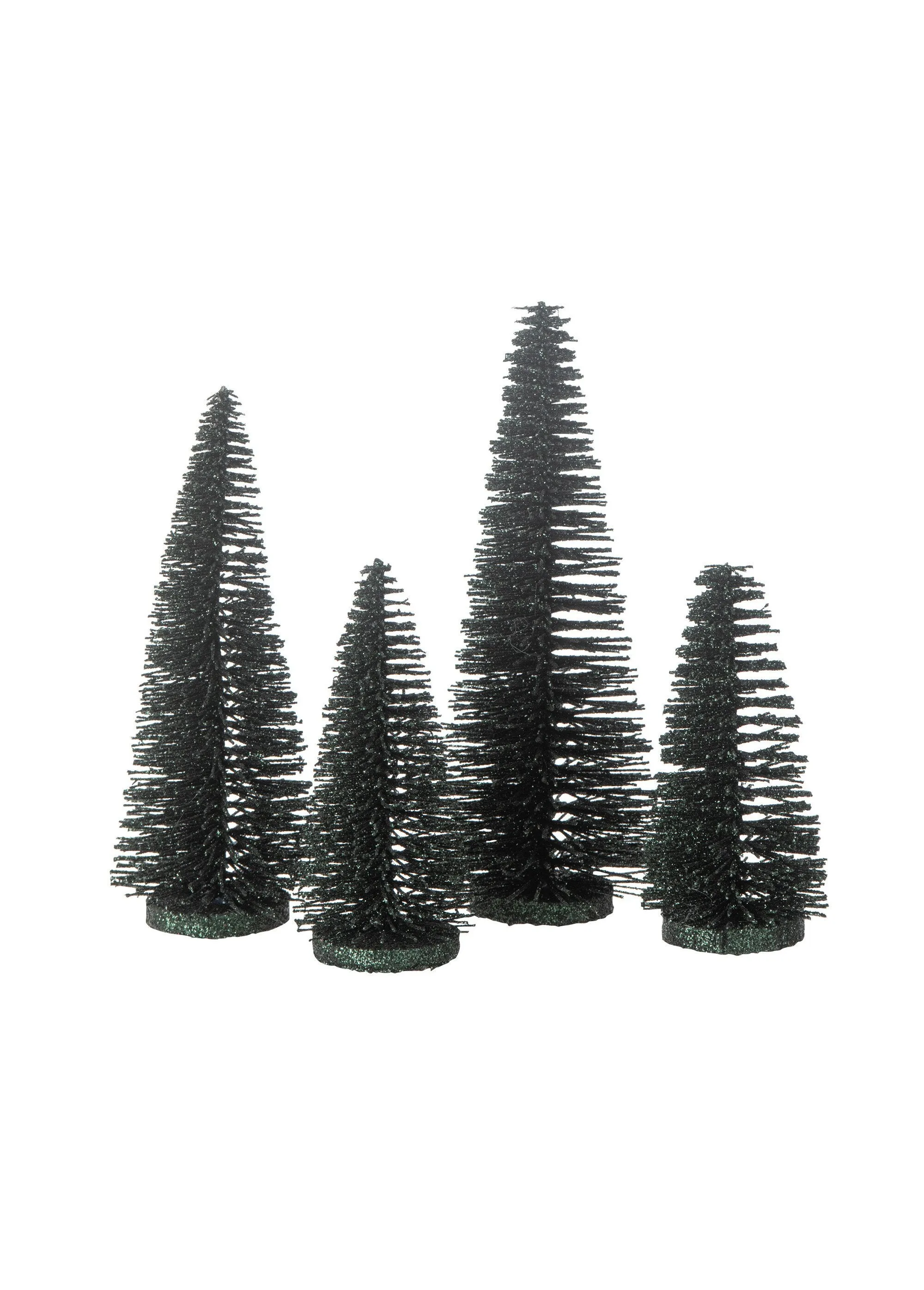 Set of 4 glittery Christmas trees to stand on