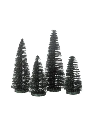 Set of 4 glittery Christmas trees to stand on