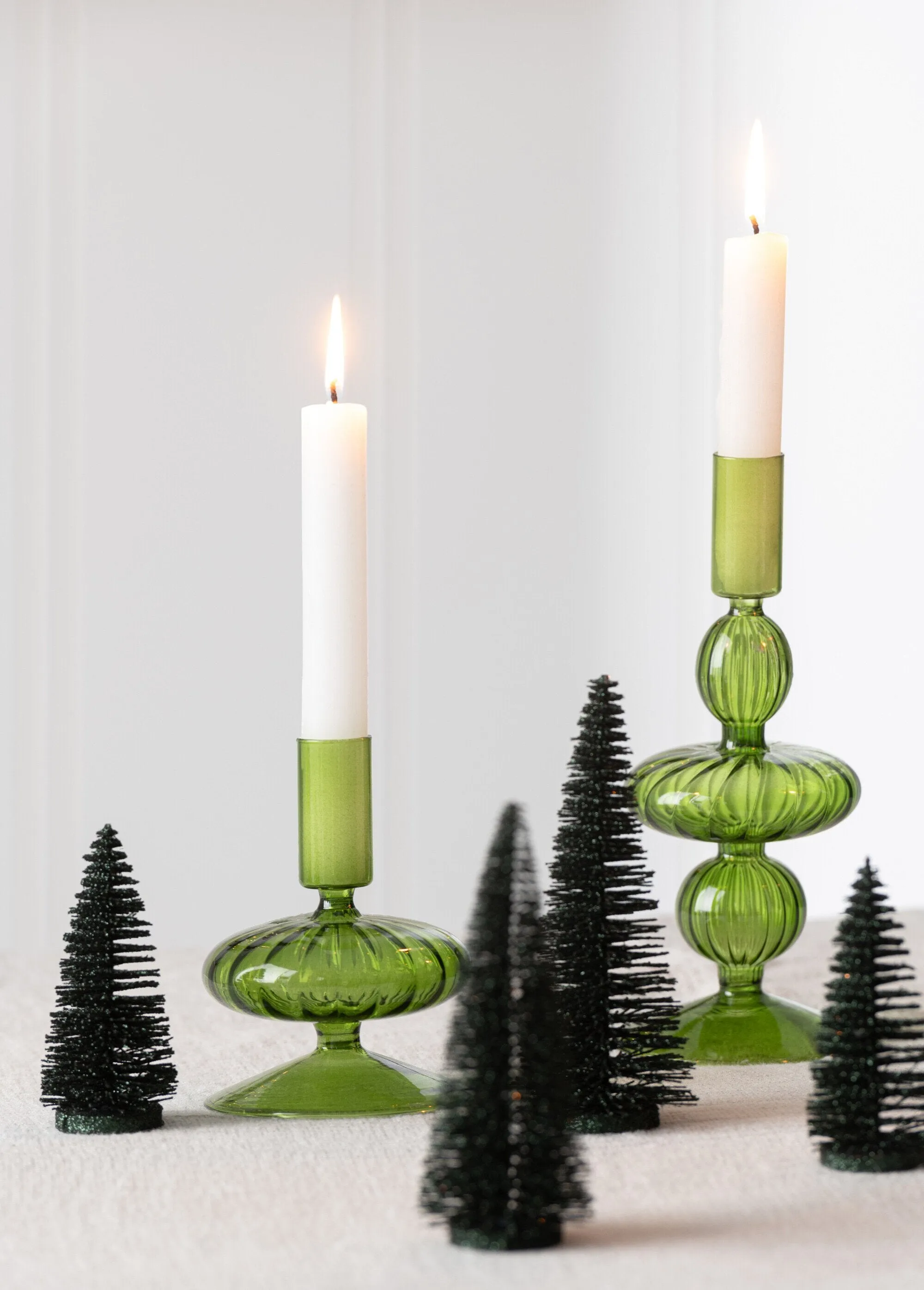 Set of 4 glittery Christmas trees to stand on