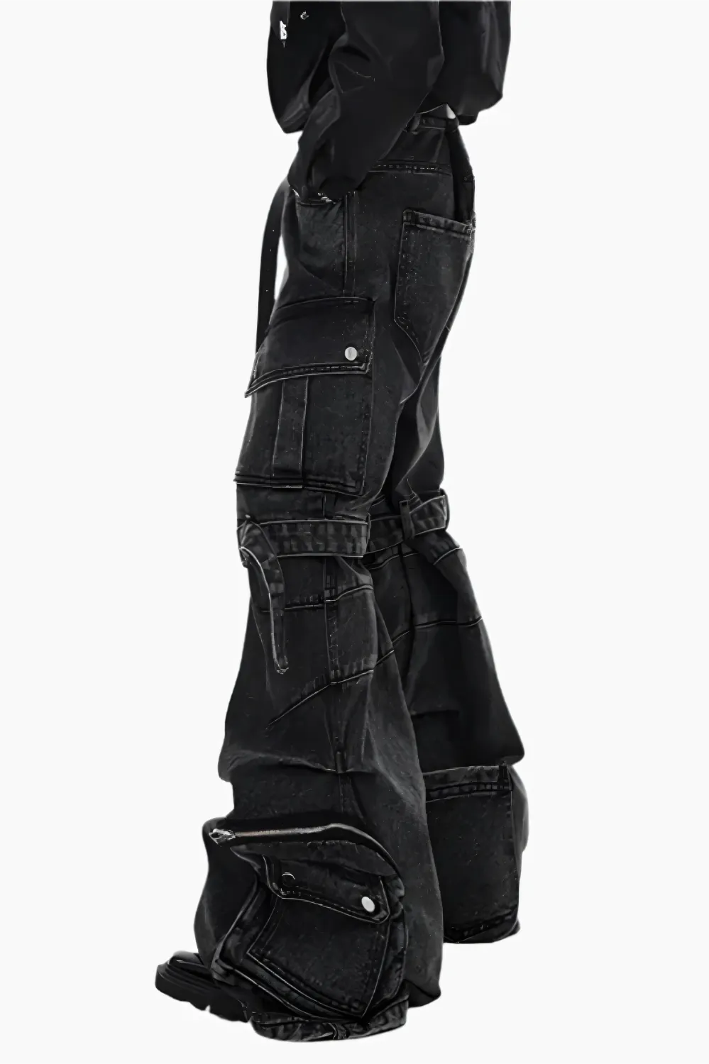 Shadow Strapped Multi-Pocket Cargo Jeans