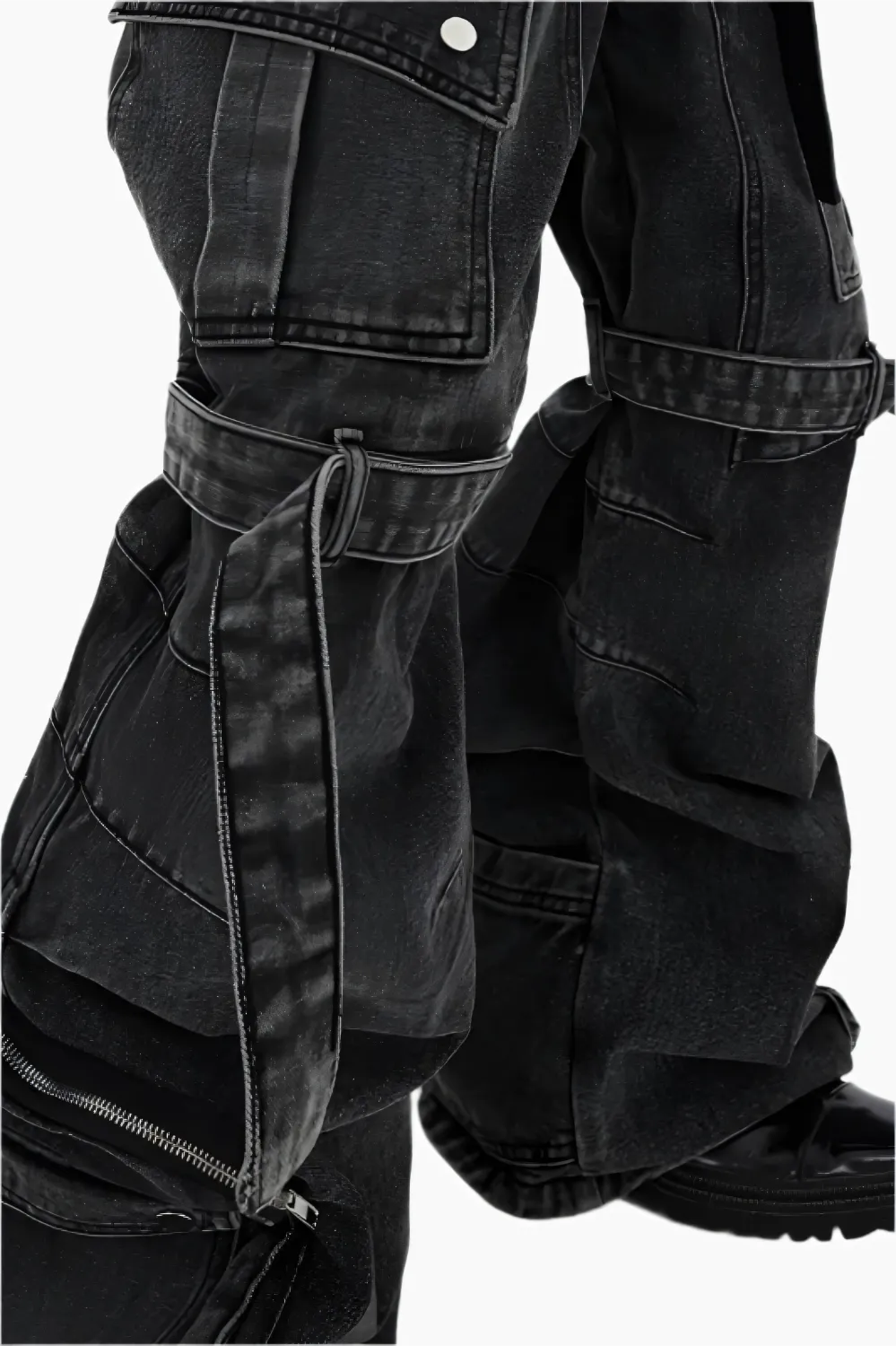 Shadow Strapped Multi-Pocket Cargo Jeans