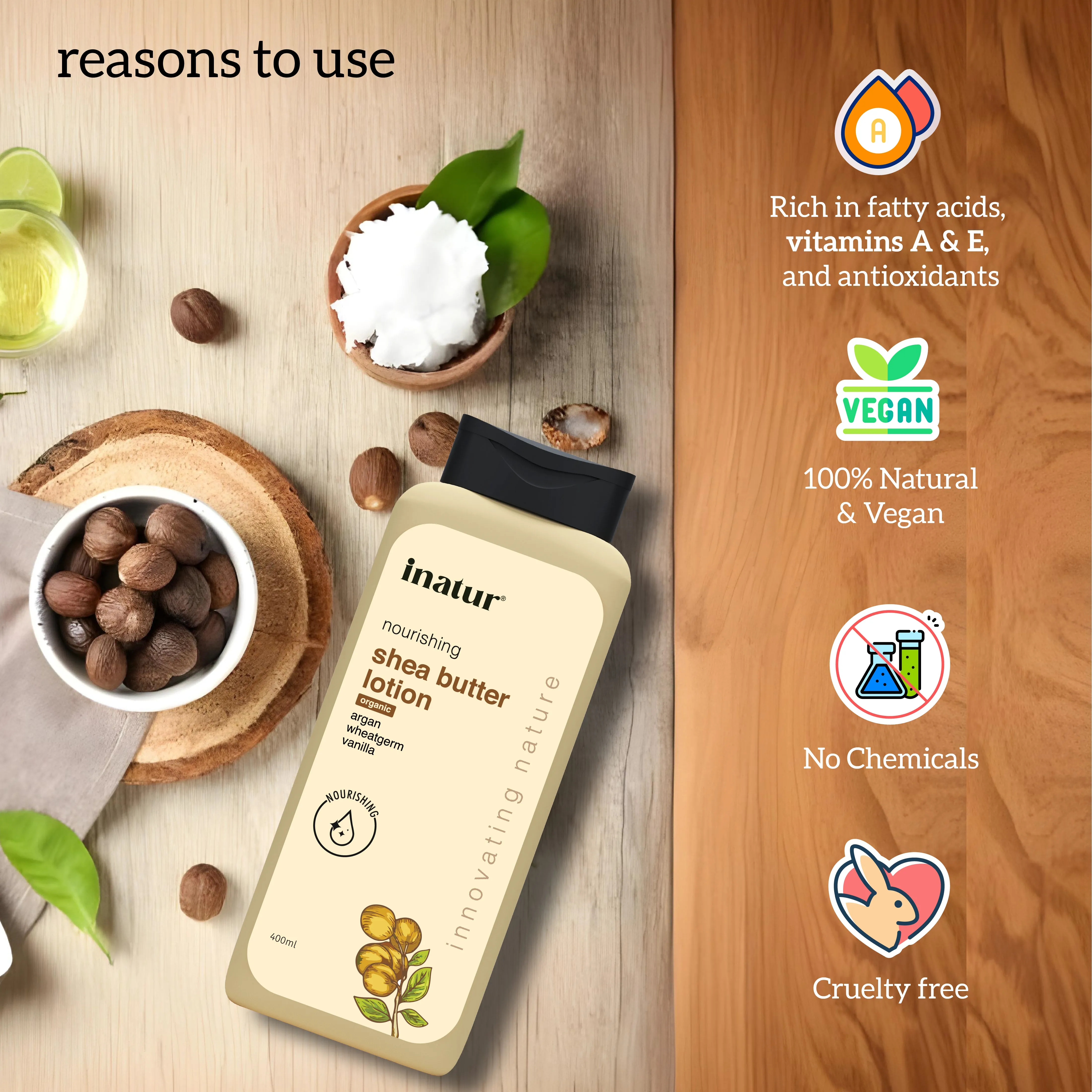 Shea Butter Lotion - Lightweight & Non-Greasy Daily Moisturizer for Face & Body - Kids Safe