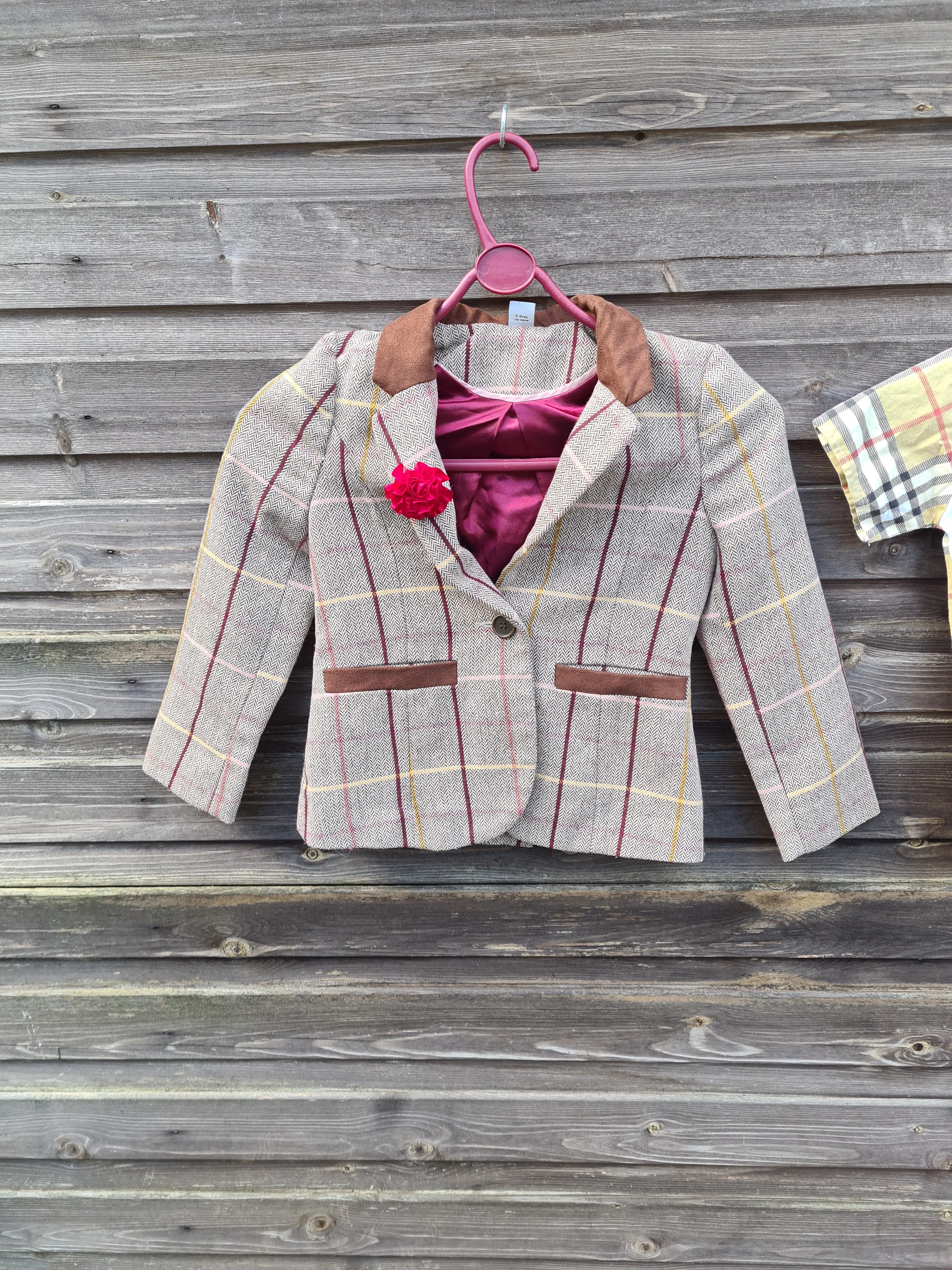 Showing Bundle, starter set glittery tweed jacket, shirt and tie set, age 5-6