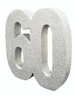 Silver Glitter Number Table Decoration