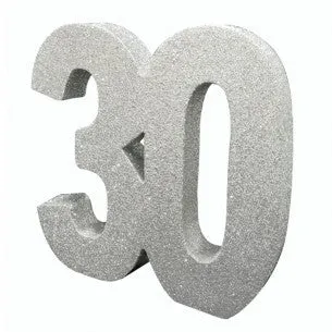Silver Glitter Number Table Decoration