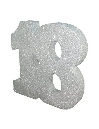 Silver Glitter Number Table Decoration