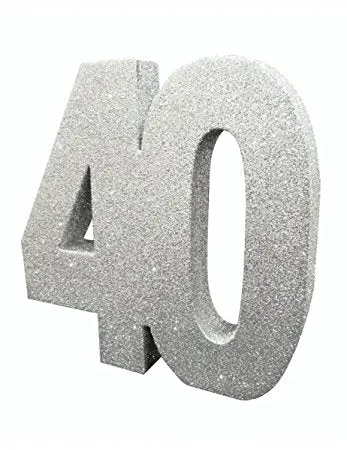 Silver Glitter Number Table Decoration