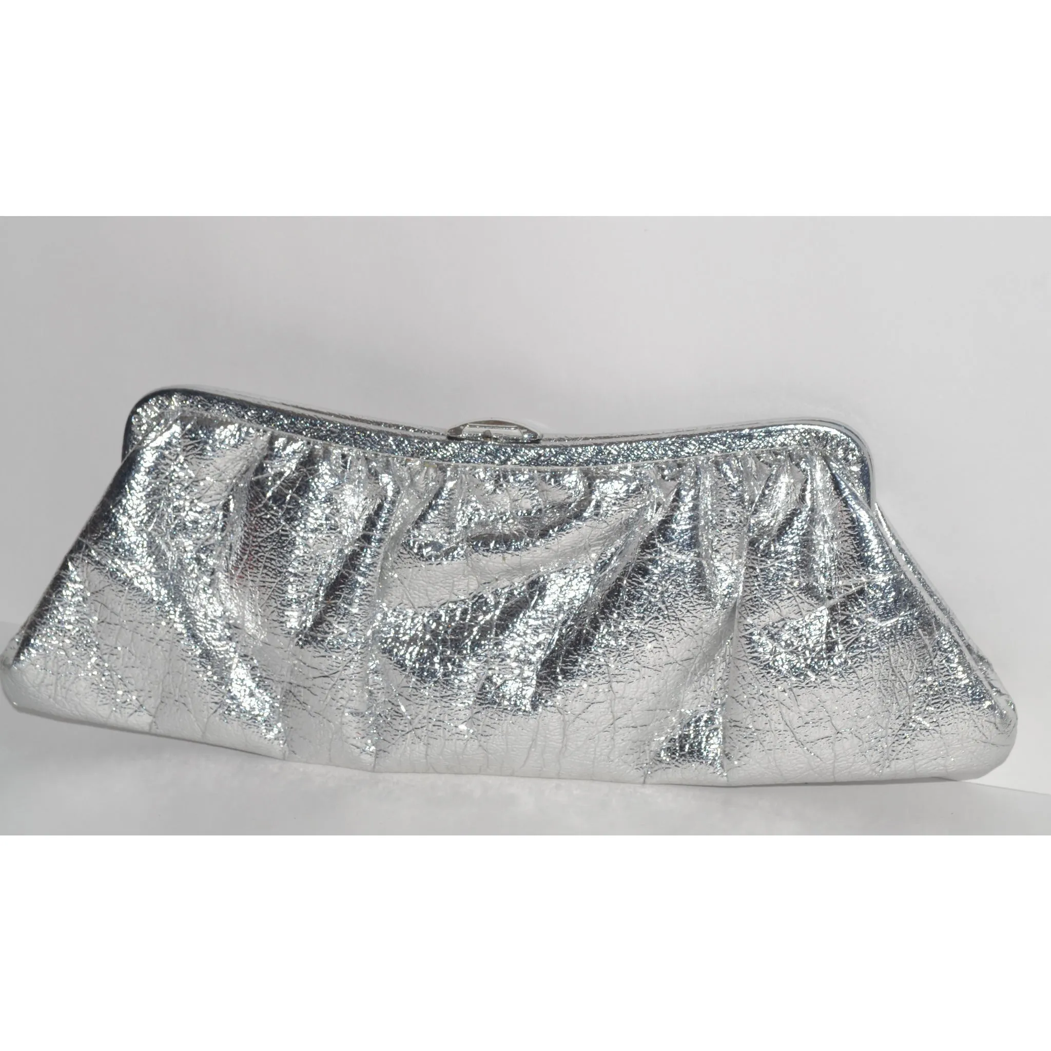 Silver Lame Clutch Purse
