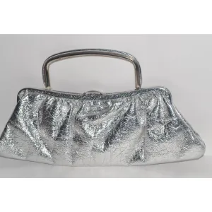 Silver Lame Clutch Purse