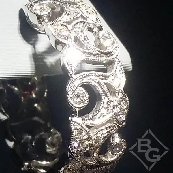 Simon G. Filigree Diamond "Garden" Hoop Earrings