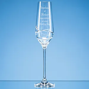 Single Diamante Champagne Flute with Modena Spiral Cutting