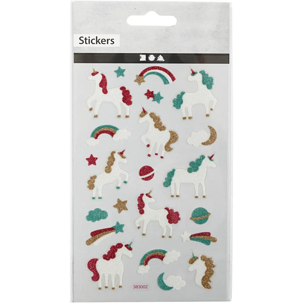 Sky Glitter Stickers Sheet 10x16cm Sparkly Self-Adhesive Punched Greeting Cards Gift Tags