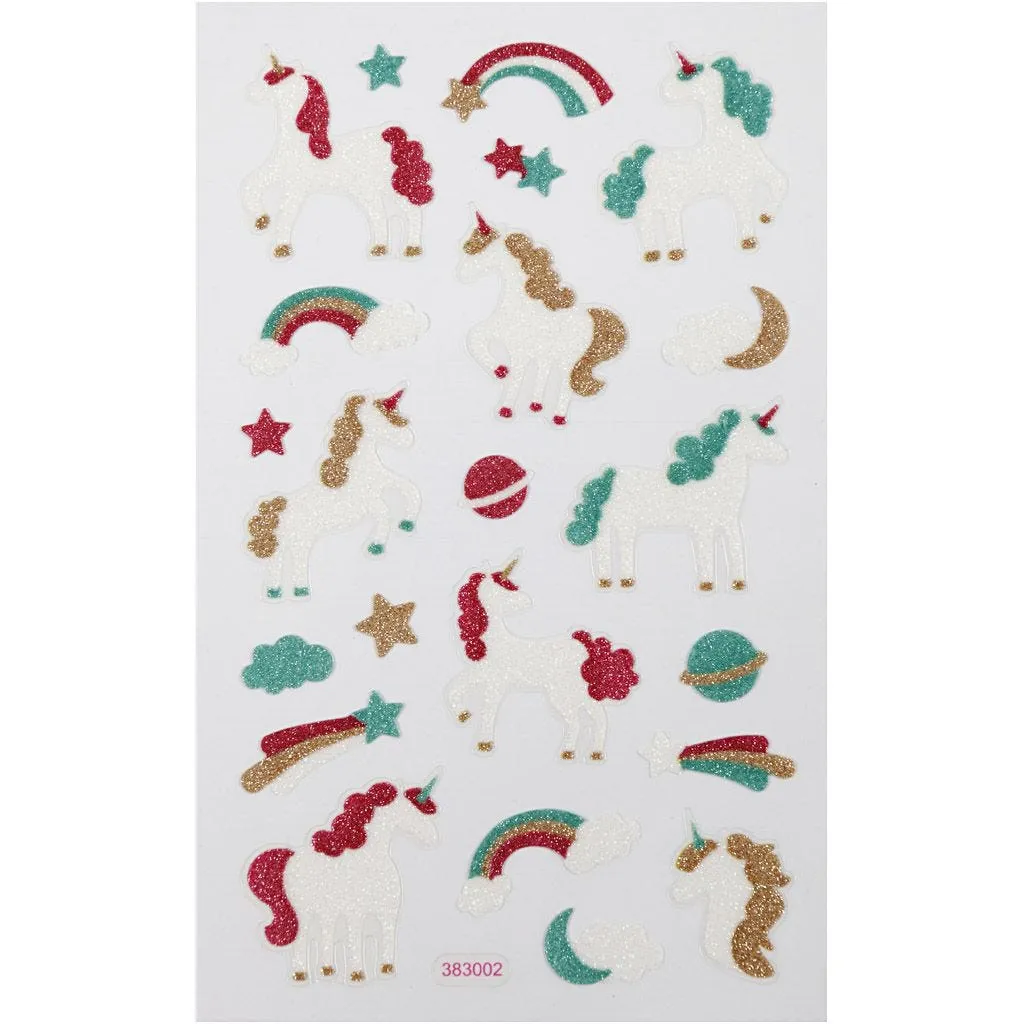 Sky Glitter Stickers Sheet 10x16cm Sparkly Self-Adhesive Punched Greeting Cards Gift Tags
