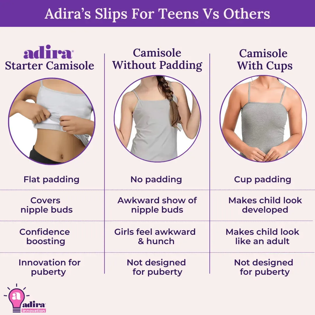Slips For Teens | Flat Padding | Covers Nipple Buds | Confidence For Puberty | Pack Of 4