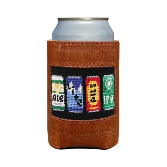 SMATHERS & BRANSON BEER CANS NEEDLEPOINT CAN COOLER