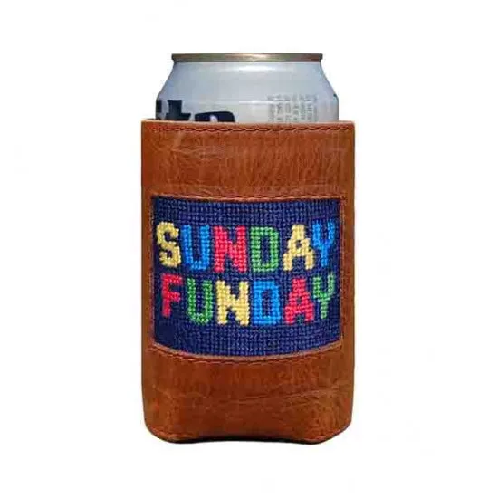 SMATHERS & BRANSON SUNDAY FUNDAY NEEDLEPOINT CAN COOLER
