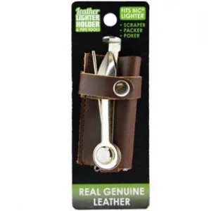 Smokezilla Real Genuine Leather Lighter Holder With Pipe Tools