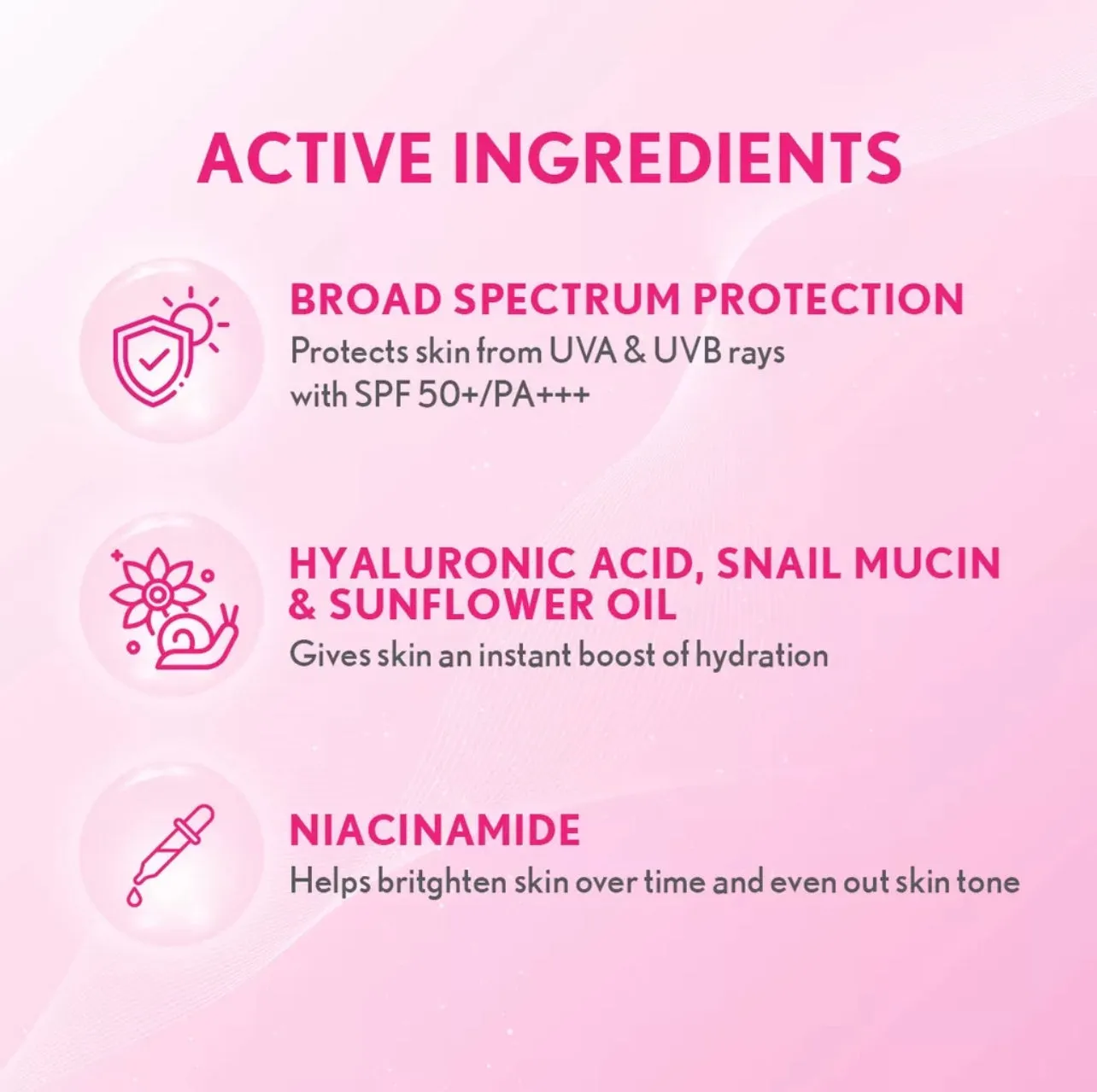 Snail White Everyday Glow Sunscreen SPF50  PA     50ml