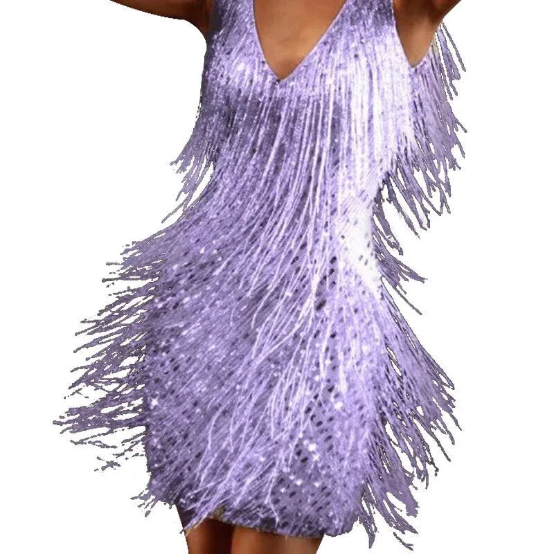 Sparkle Belle™ | Women's Sparkling Tassel Dress | Elegant Party Wear, Lightweight Fabric, Flattering Fit