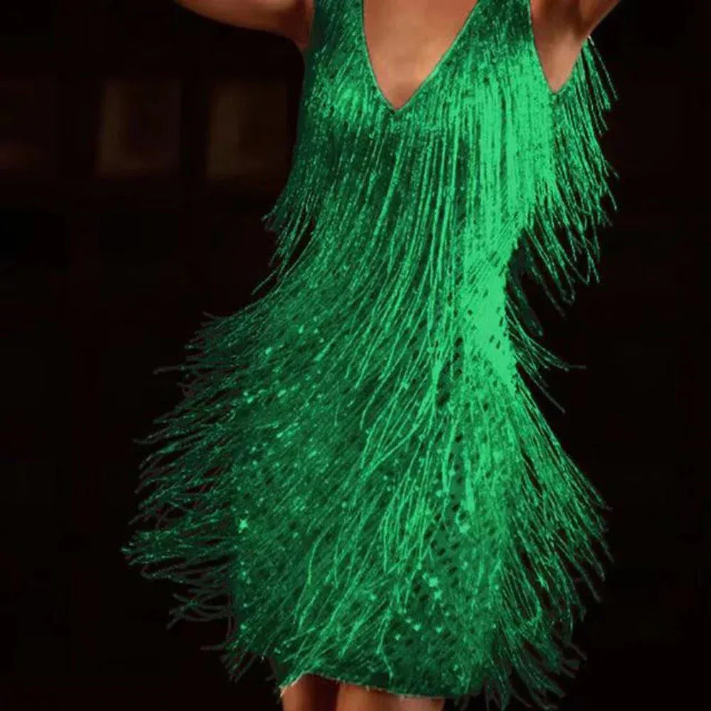 Sparkle Belle™ | Women's Sparkling Tassel Dress | Elegant Party Wear, Lightweight Fabric, Flattering Fit