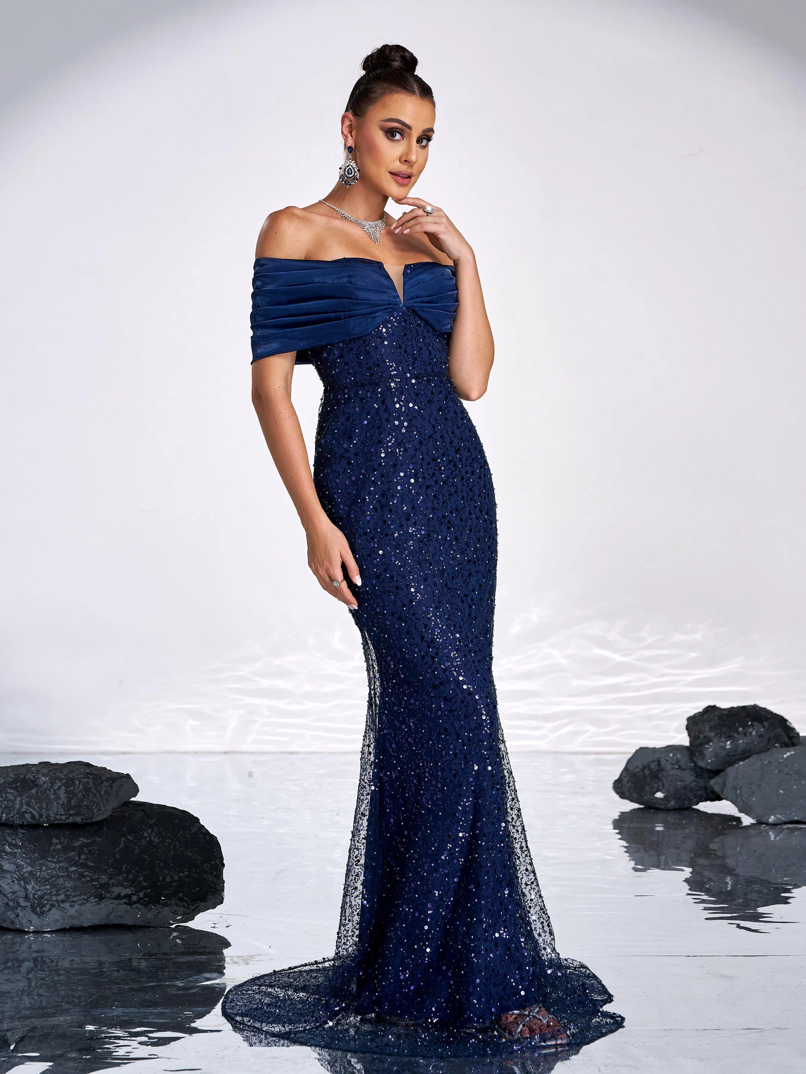 Sparkling Sequin Strapless Evening Gown Dresses GM00602