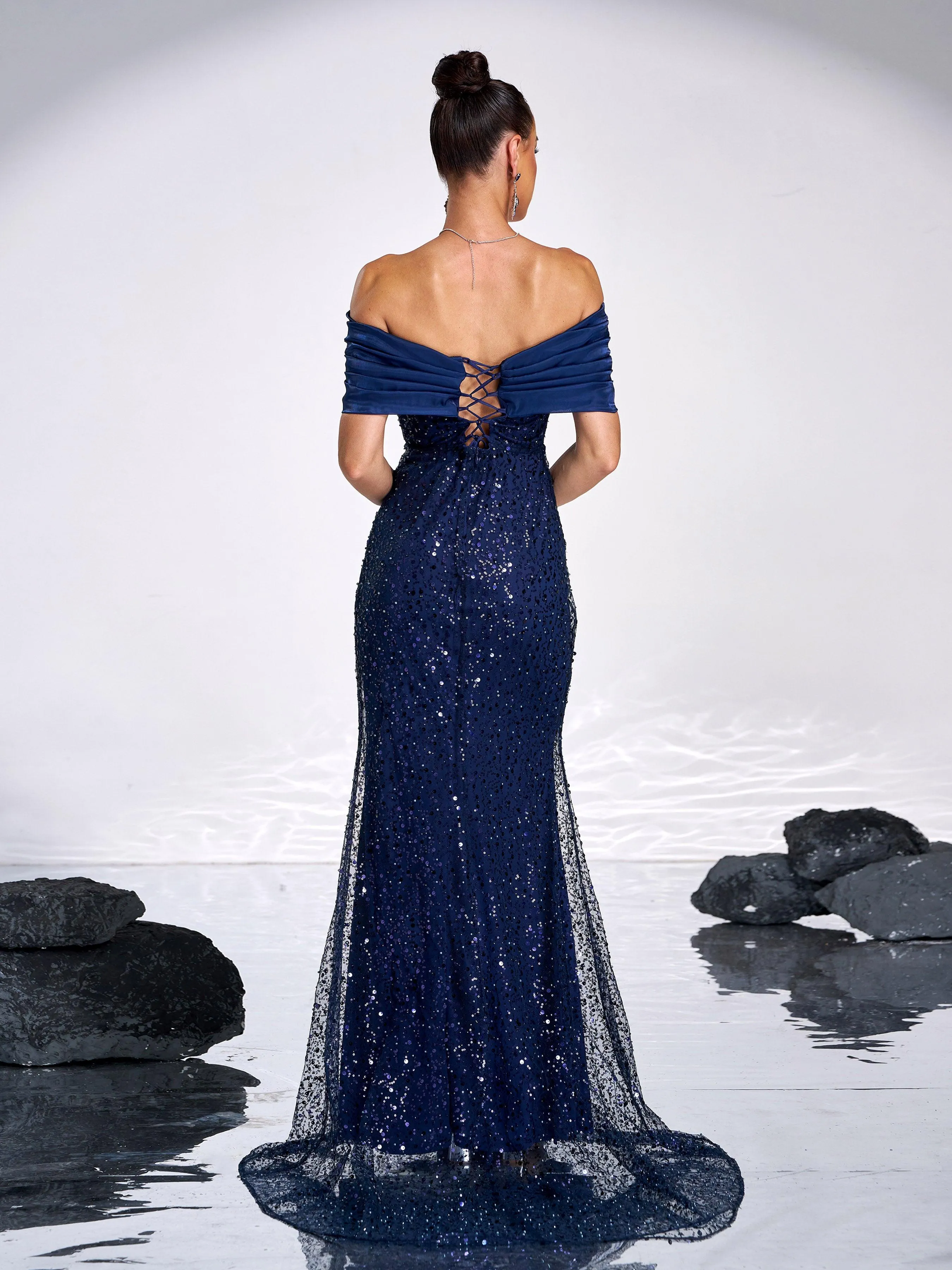 Sparkling Sequin Strapless Evening Gown Dresses GM00602