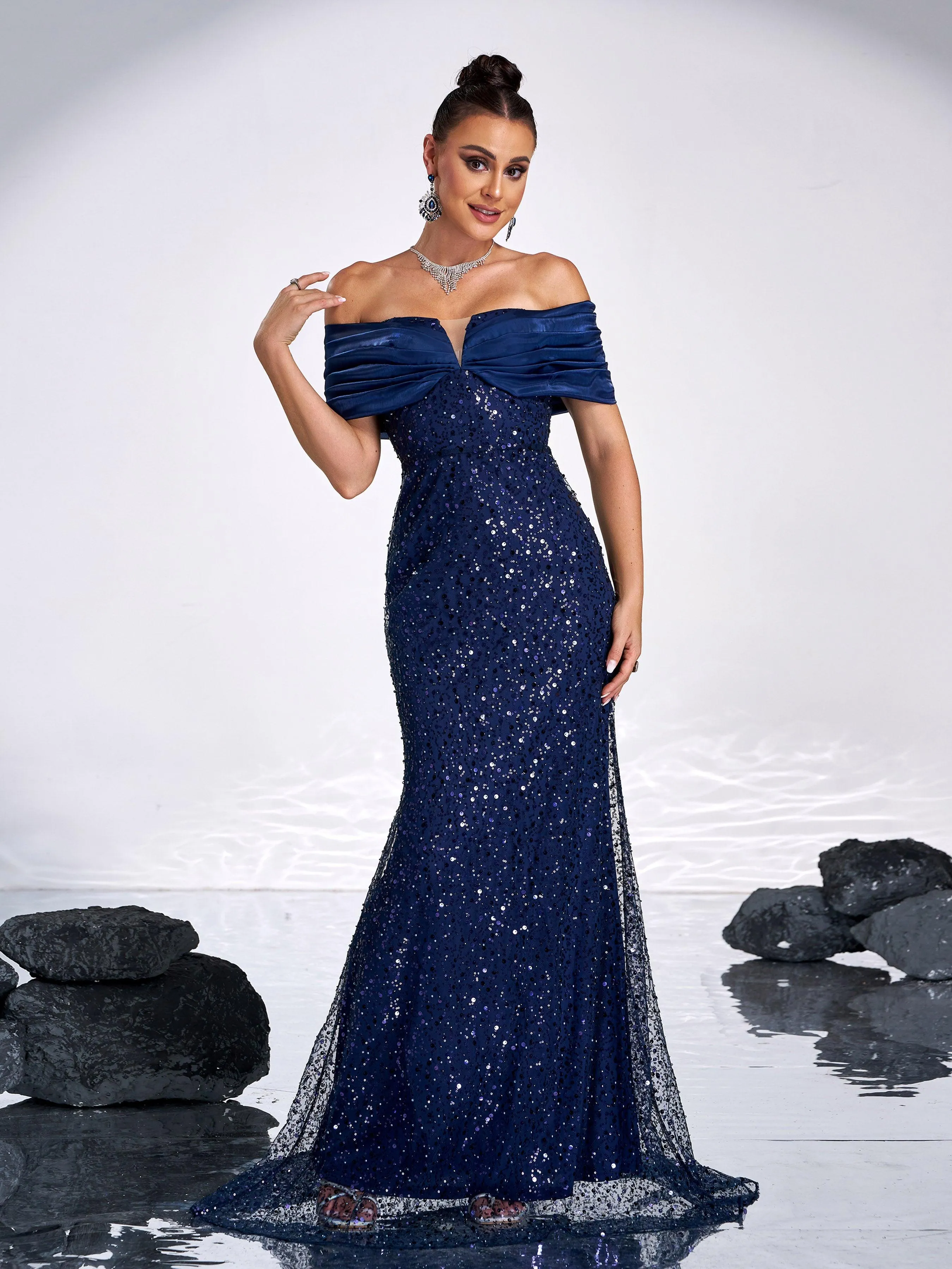 Sparkling Sequin Strapless Evening Gown Dresses GM00602