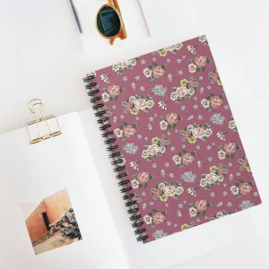 Spiral Notebook - Ruled Line / berry floral