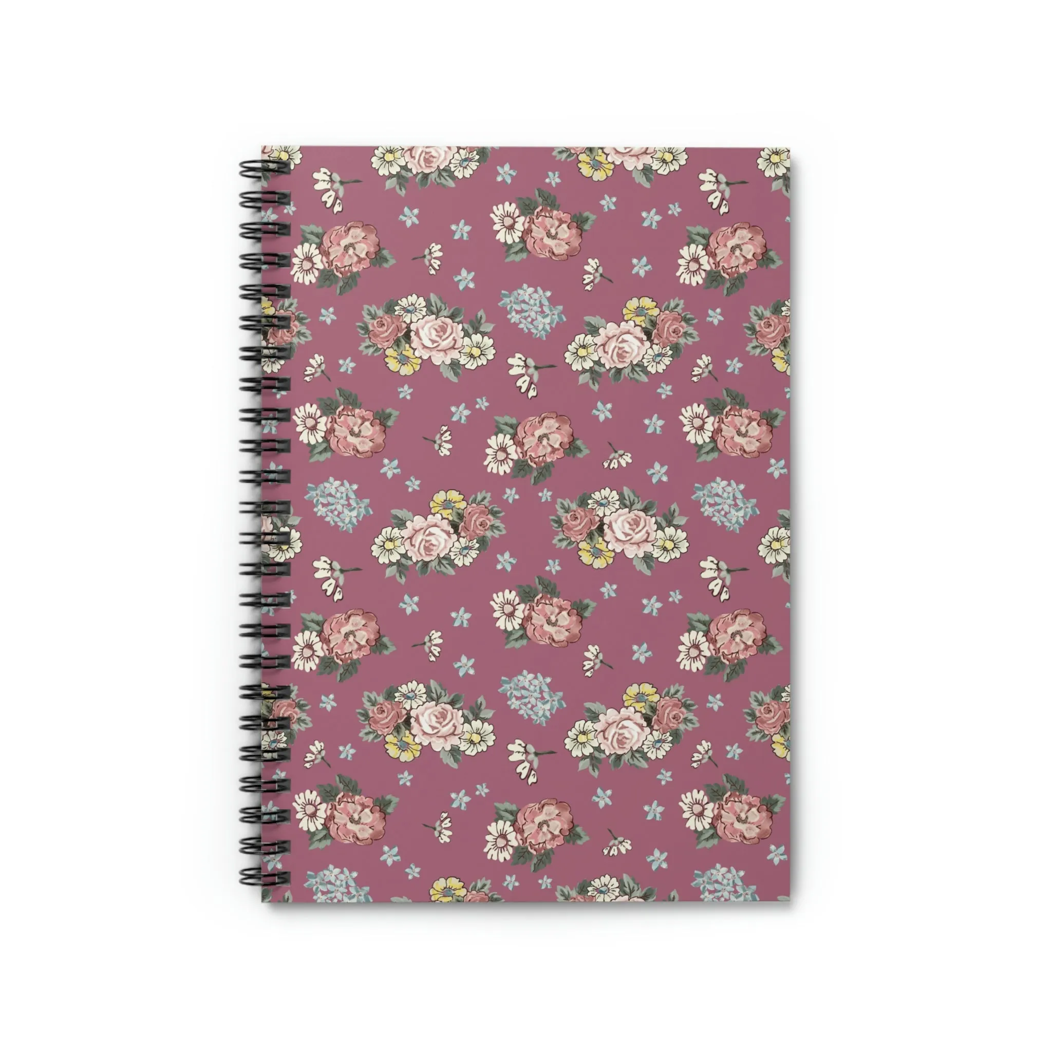 Spiral Notebook - Ruled Line / berry floral